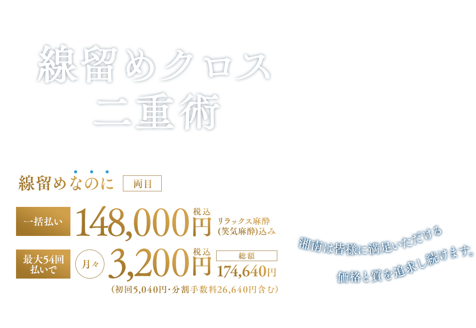 男性・メンズの線留めクロス二重術